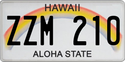 HI license plate ZZM210