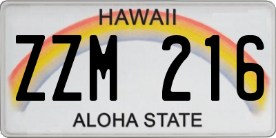 HI license plate ZZM216