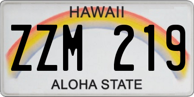 HI license plate ZZM219