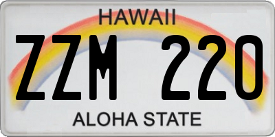 HI license plate ZZM220