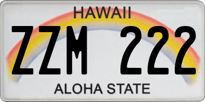 HI license plate ZZM222