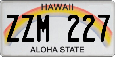 HI license plate ZZM227