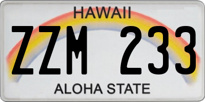 HI license plate ZZM233