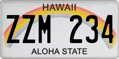 HI license plate ZZM234