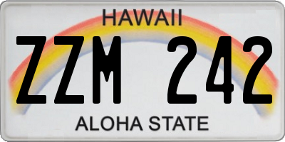 HI license plate ZZM242