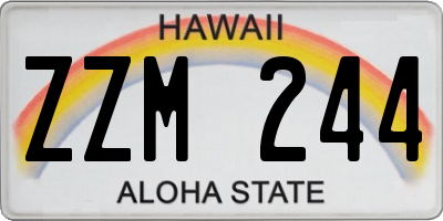 HI license plate ZZM244