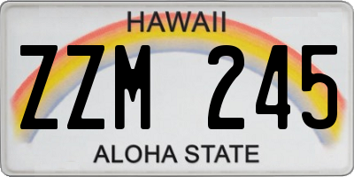 HI license plate ZZM245