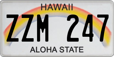 HI license plate ZZM247
