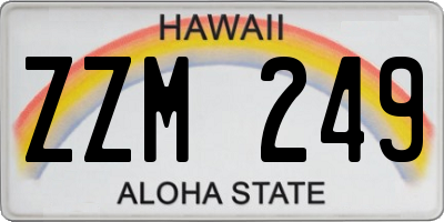 HI license plate ZZM249