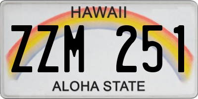 HI license plate ZZM251