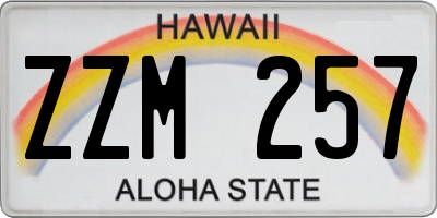 HI license plate ZZM257