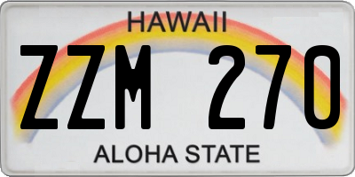 HI license plate ZZM270