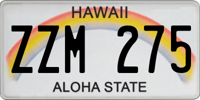 HI license plate ZZM275