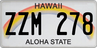 HI license plate ZZM278