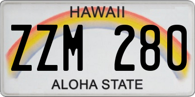 HI license plate ZZM280