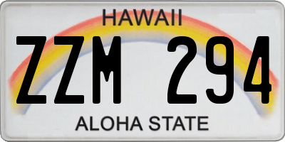 HI license plate ZZM294