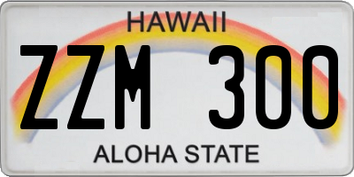 HI license plate ZZM300