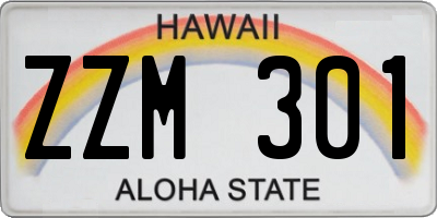 HI license plate ZZM301