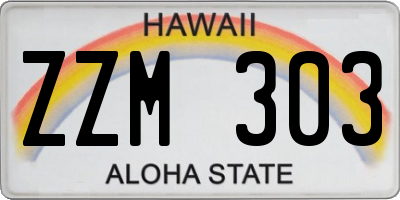HI license plate ZZM303