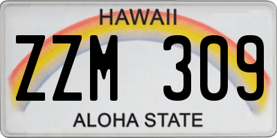 HI license plate ZZM309