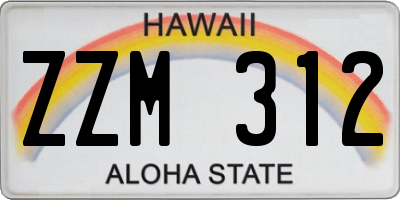 HI license plate ZZM312