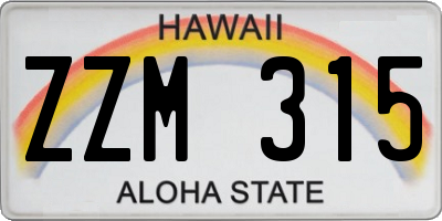 HI license plate ZZM315