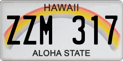 HI license plate ZZM317