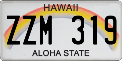 HI license plate ZZM319