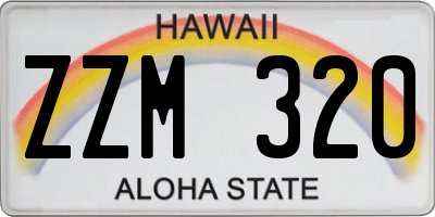 HI license plate ZZM320