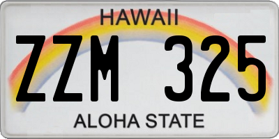 HI license plate ZZM325