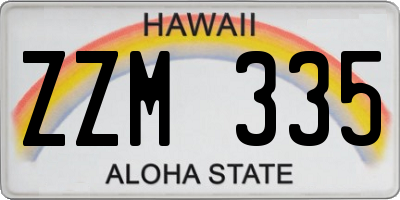 HI license plate ZZM335