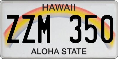 HI license plate ZZM350