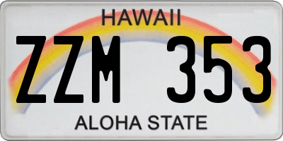 HI license plate ZZM353