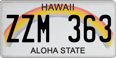 HI license plate ZZM363