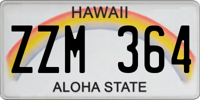 HI license plate ZZM364
