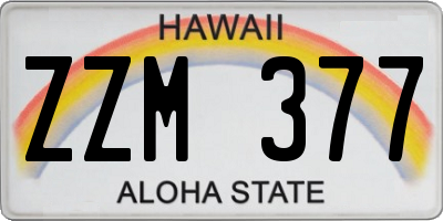 HI license plate ZZM377