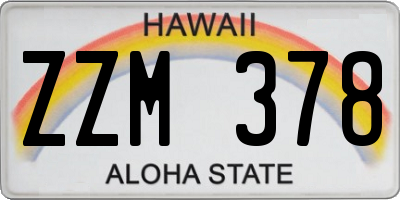HI license plate ZZM378