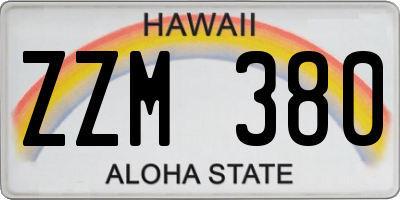HI license plate ZZM380