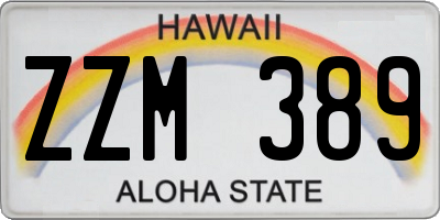 HI license plate ZZM389