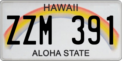 HI license plate ZZM391