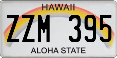HI license plate ZZM395