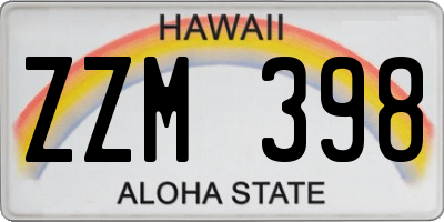 HI license plate ZZM398