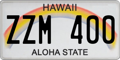 HI license plate ZZM400