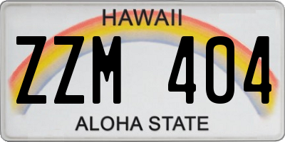 HI license plate ZZM404