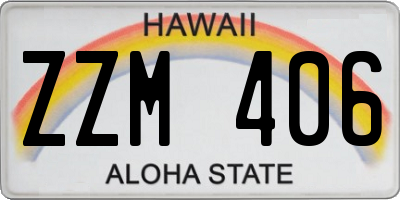 HI license plate ZZM406