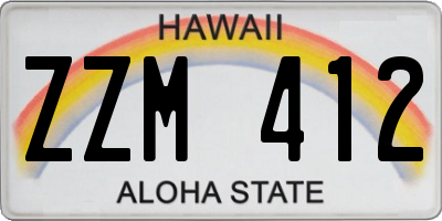 HI license plate ZZM412