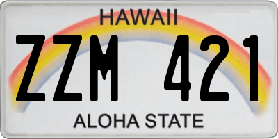 HI license plate ZZM421