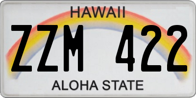 HI license plate ZZM422
