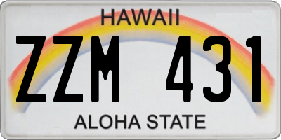 HI license plate ZZM431