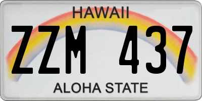 HI license plate ZZM437